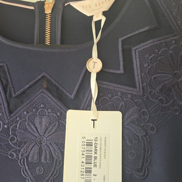 Ted Baker Dress US 6 Cheskka Lace and Mesh Skater Dress NWT $315 - Picture 13 of 15